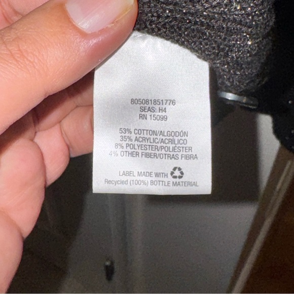 LAURA SCOTT Women's Large Black Metallic Sparkle Cardigan Sweater V-Neck Button - Picture 16 of 16